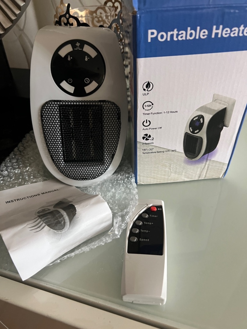 Portable Electric plug in wall heater with remote